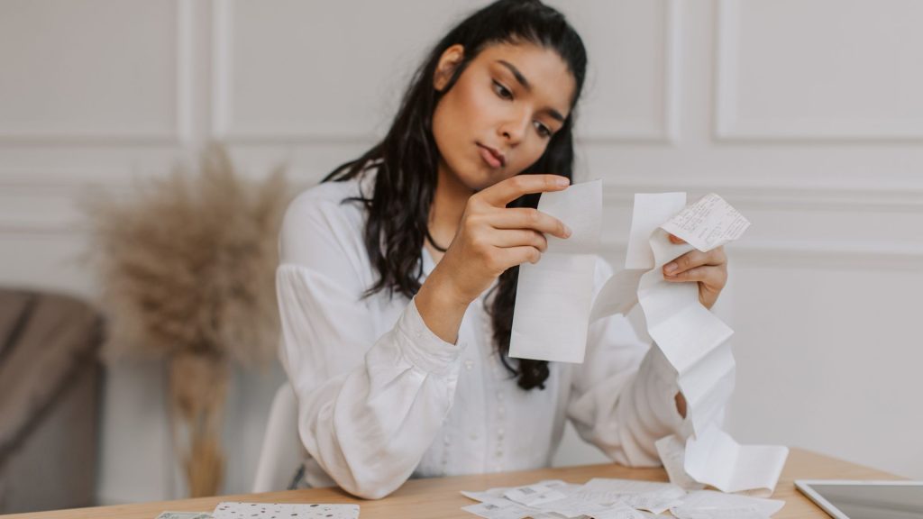 going through receipts